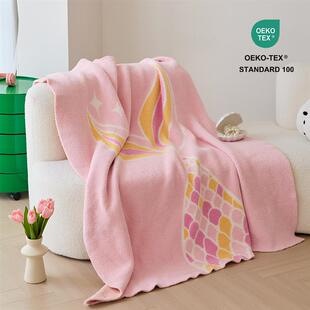 甜美风美人鱼尾针织毛线盖毯 轻奢居家针织毯 加厚保暖毯