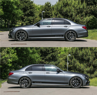 适用于奔驰c200l车贴拉花C63E43E级AMG装 车身侧裙汽车贴纸 饰改装