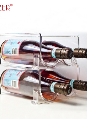 PTZER双瓶红酒架家用可层叠冰箱饮料洋酒收纳架摆架可叠加展示架