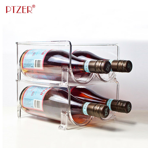 PTZER可层叠冰箱透明双瓶红酒架