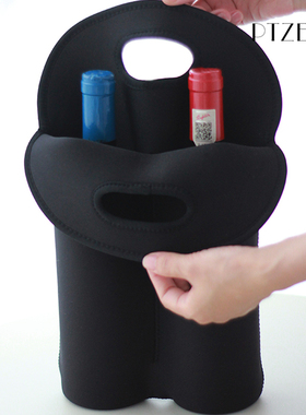 PTZER正品葡萄酒袋红酒包酒盒两只装手提送礼防碰包酒袋提酒送酒