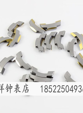 代替雷诺RARONE玫瑰金间金男女钨钢手表带83014M/L手表链尾节头节