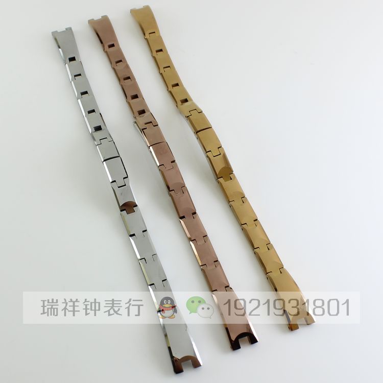 代替配件 配guzun古遵钨钢手表带表链8052L间金色男女手表链8052