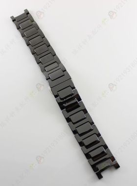 配20mm凹口陶瓷手表带手表链男女黑色陶瓷手表带陶瓷带587#