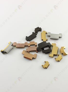 配6021本色男女黑色玫瑰金色钨钢手表带凸头尾节头节钨金表链1210