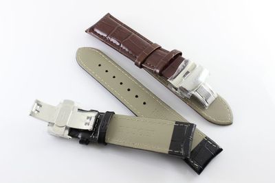 POSCER宝时捷牌原装21mm真皮男表带M-8175黑色男款表带棕色手表带