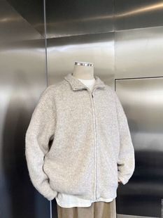 毛衣卫衣男女拉链开衫 宽松休闲中性外套纯色百搭情侣款