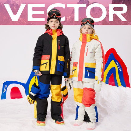 VECTOR玩可拓儿童滑雪服套装男女童分体新款防水保暖滑雪衣裤全套