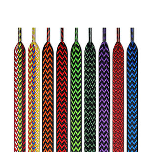 适配lanvin浪凡宽1.5cm黑白绿彩色男女波浪纹帆布鞋面包鞋鞋带绳