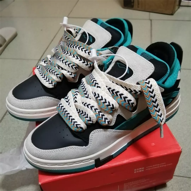 适配lanvin浪凡 惟吾Pro 深翠绿色腰果花薄荷绿渐变泼墨鞋带绳