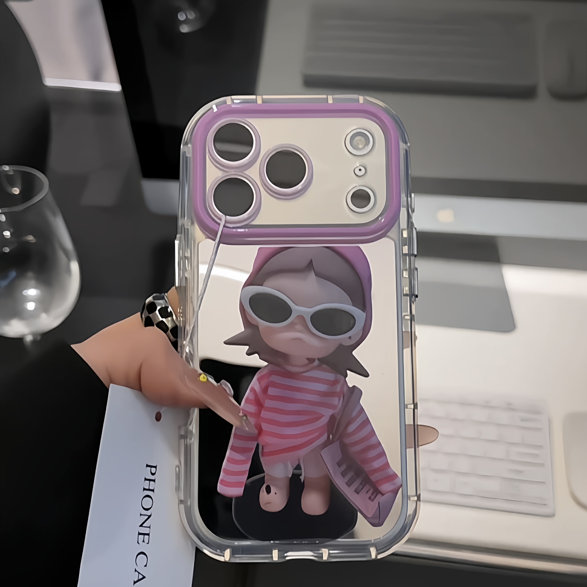 墨镜嘎子姐适用苹果17pro手机壳16pm镜面oppo华为p80奶油oppo小米15可爱15高级感plus全包防摔