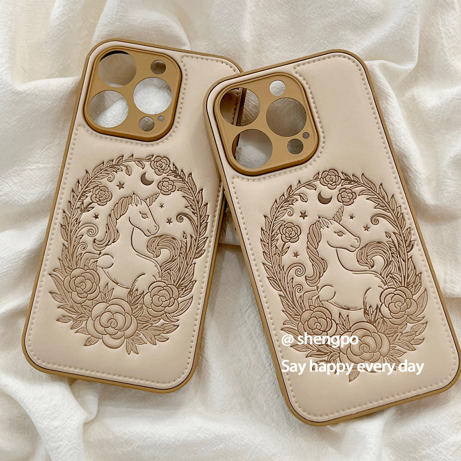 新年新款萌系独角兽花环小马鼓包适用iPhone16/17手机壳1