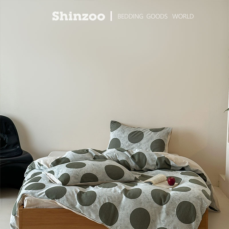 寝作shinzoo60支色织空气棉波尔卡高级感纯棉四件套