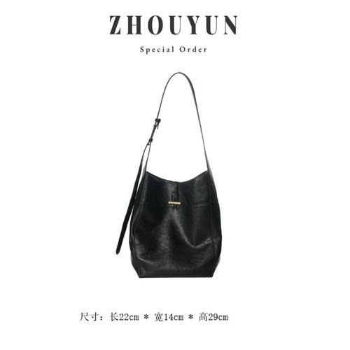 【舟韵真皮高定】2025秋冬新款轻奢简约休闲女手提包 BV5208-黑色