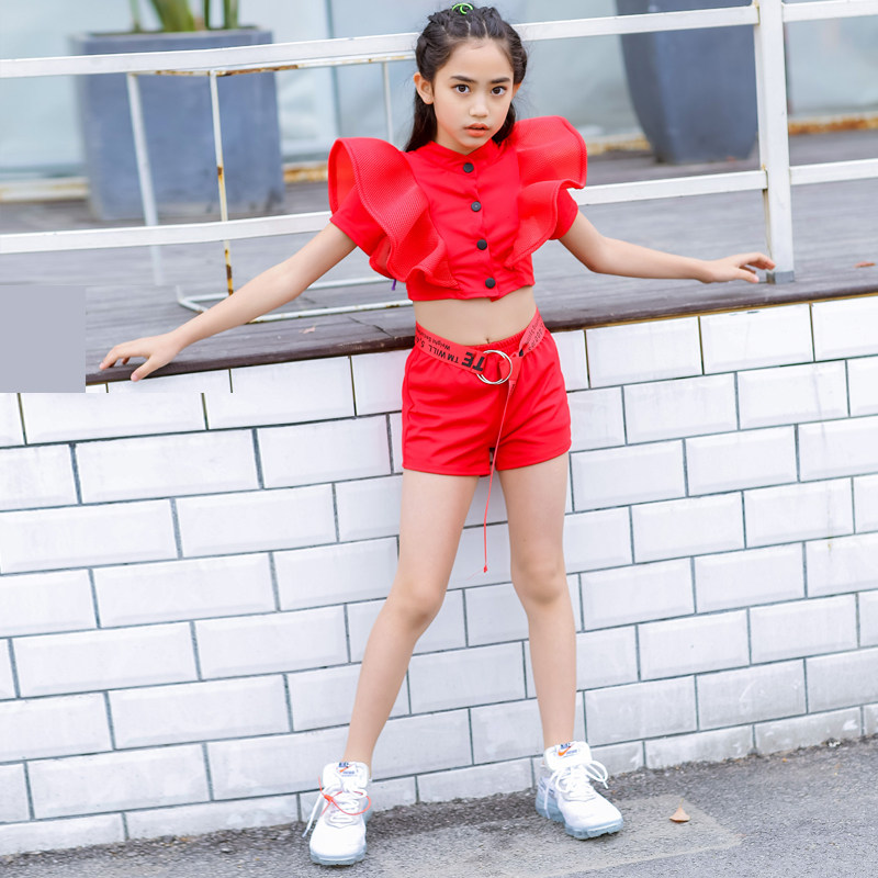 幼儿园女童亮片现代舞演出服