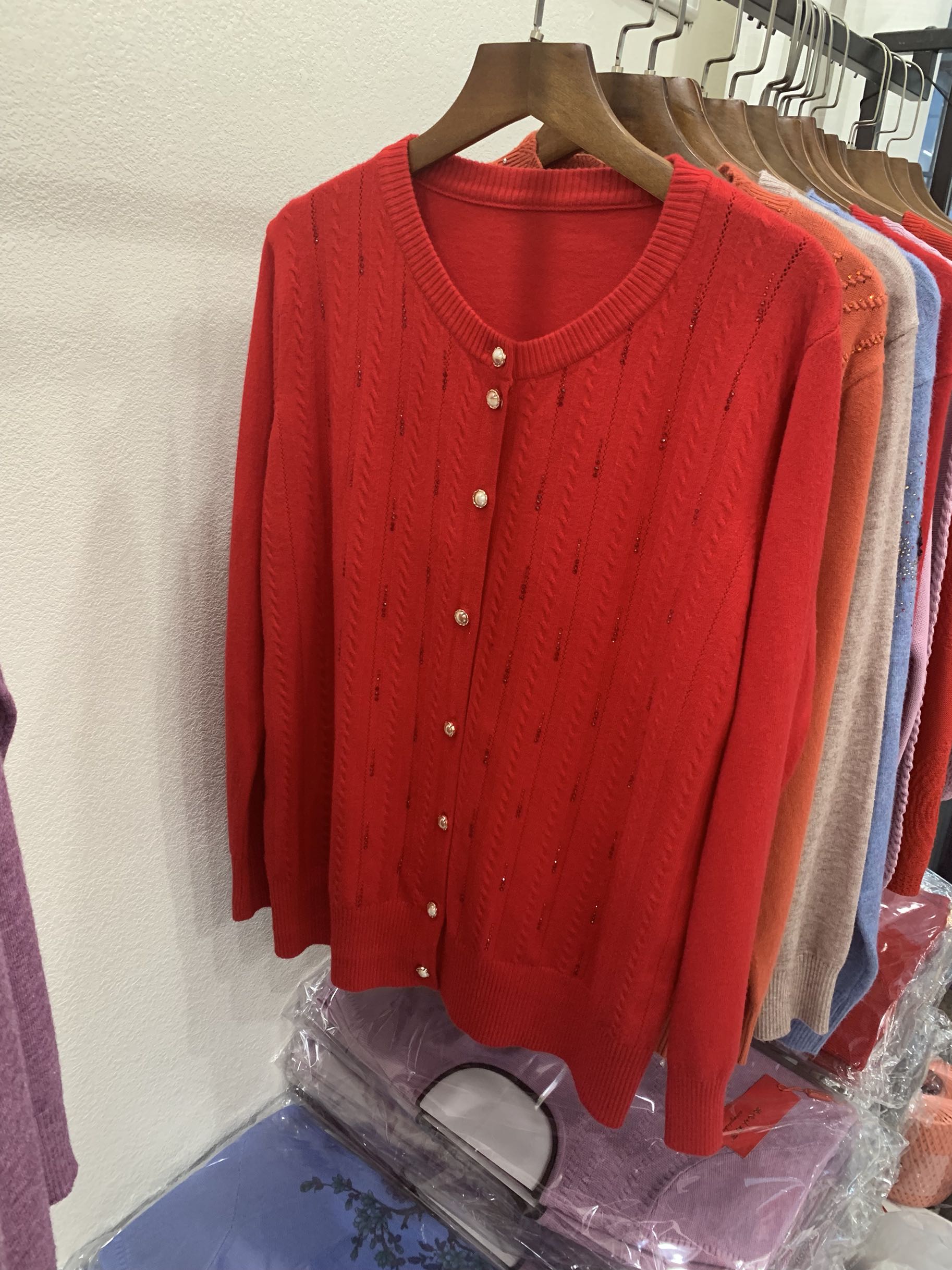 中老年羊绒衫圆领加肥毛衣妈妈装