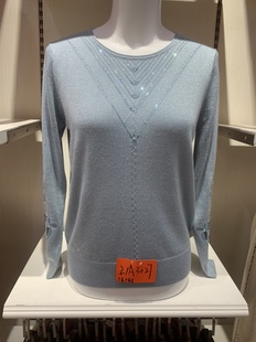 打底 春秋圆领针织薄款 专柜款 高端莱赛尔针织女士毛衣2021时尚