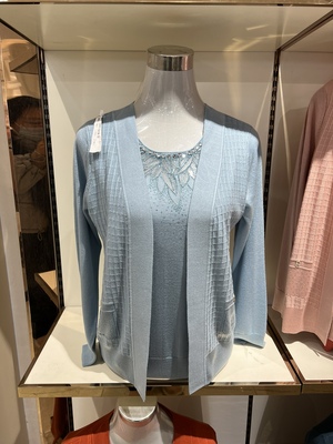 中老年春季洋气上衣大码宽松针织