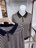 25秋时尚 新款 洋气妈妈装 限时福利 条纹针织衫 女小衫 上衣百搭小衫