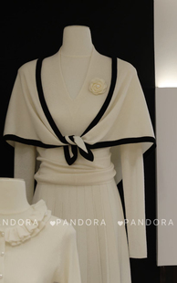 [雅奢row风]小个子韩系一整套ootd穿搭套装女秋披肩设计感两件套