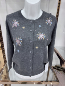 限时福利 洋气妈妈绣花毛衣外套针织衫 100纯羊毛开衫 女秋冬新款