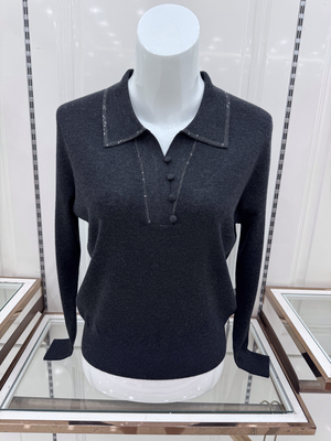 限时福利！专柜25秋新款妈妈春秋小衫薄款针织打底女大码翻领上衣