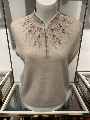 限时福利！专柜100羊毛针织重工中老年女针织衫亮钻气质女妈妈装