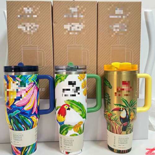 40oz新款史丹利冰霸杯创意大容量带把手吸管不锈钢汽车杯