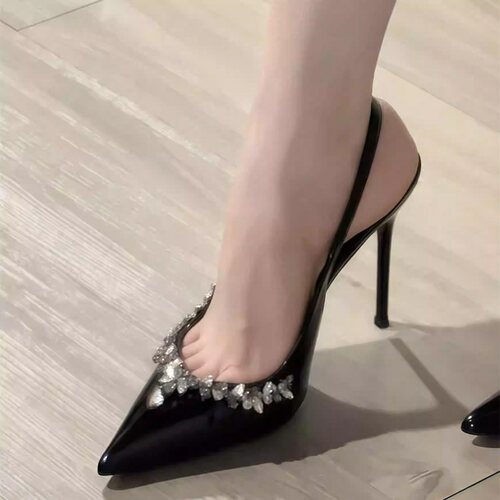 细跟水钻尖头高跟鞋秋季新款