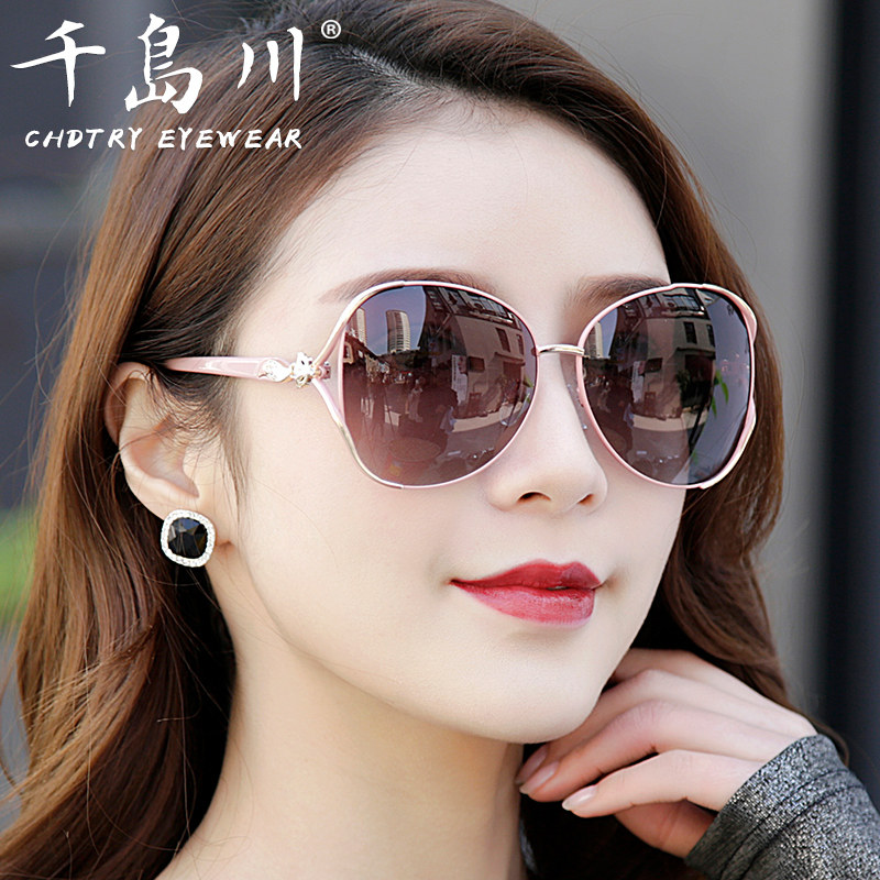大框墨镜女潮圆脸方脸长脸太阳镜偏光开车防紫外线高级感眼镜韩版