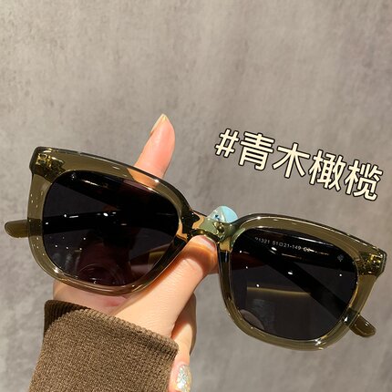 橄榄绿猫眼墨镜女款2025新款高级感偏光防紫外线太阳眼镜可配近视