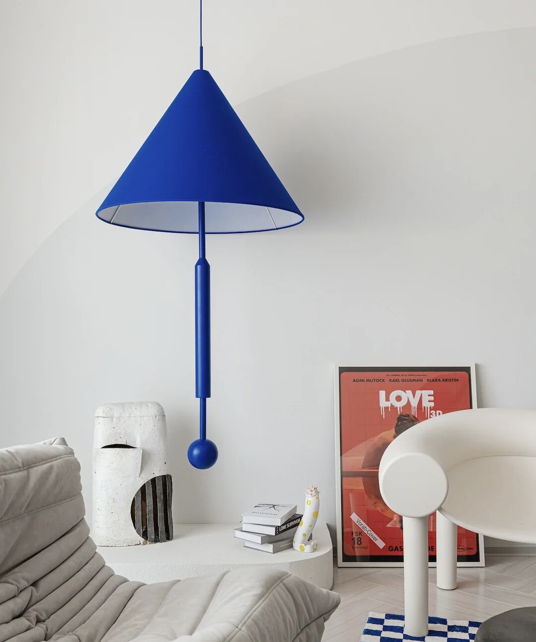 北欧后弦雨伞吊灯布艺红色蓝客厅餐厅展厅沙发儿童房斗笠楼梯间灯