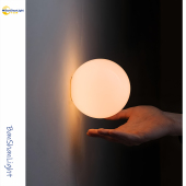 白色圆球壁灯简约现代中古风奶油风极简玻璃过道书房卧室床头灯具