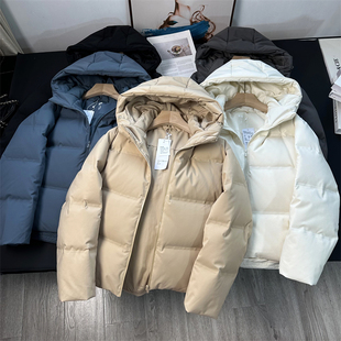无缝白鸭羽绒连帽面包服冰雪羽绒科技保暖外套 男女装 日单式 衣间u