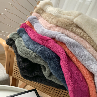 立领长绒摇粒绒拉链茄克长袖 秋冬男女情侣款 外套 福利入日单u