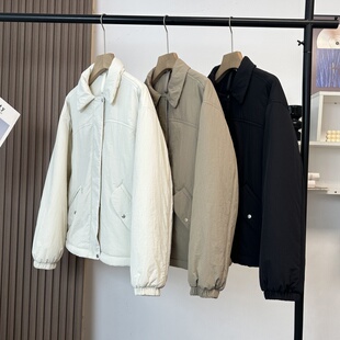 lu家高端~!翻领工装夹克P棉宽松厚实保暖夹棉外套棉服棉衣女冬季