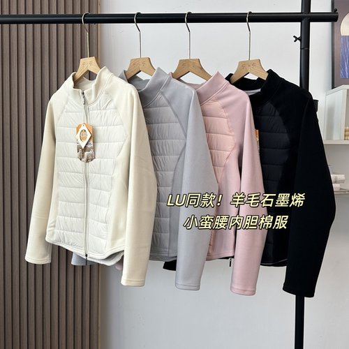 含羊毛石墨烯修身拼接棉衣
