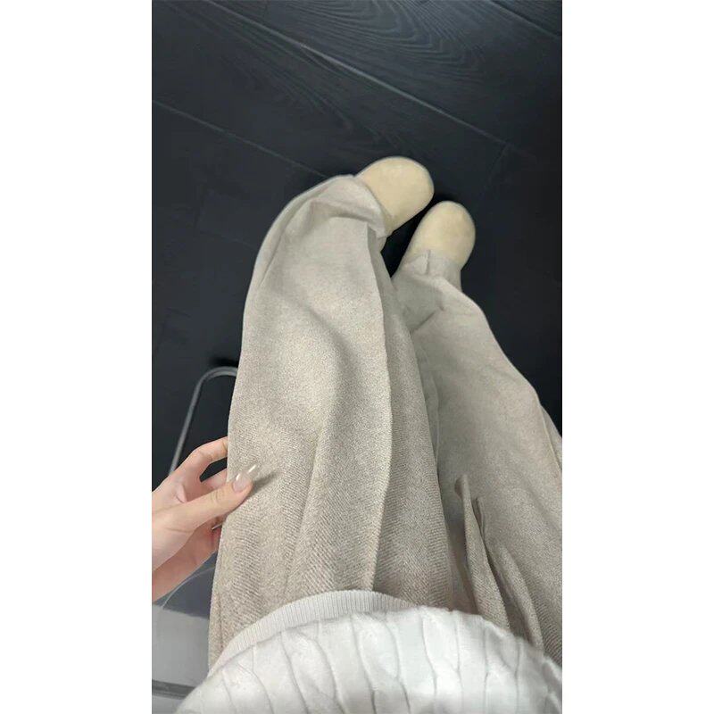 美式复古重磅垂感休闲裤男款秋季cleanfit斜切设计感宽松直筒裤子