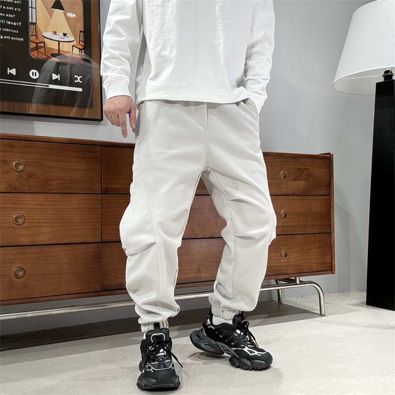 工装风大口袋束脚裤男2026新款百搭潮流运动裤早春加厚宽松休闲裤