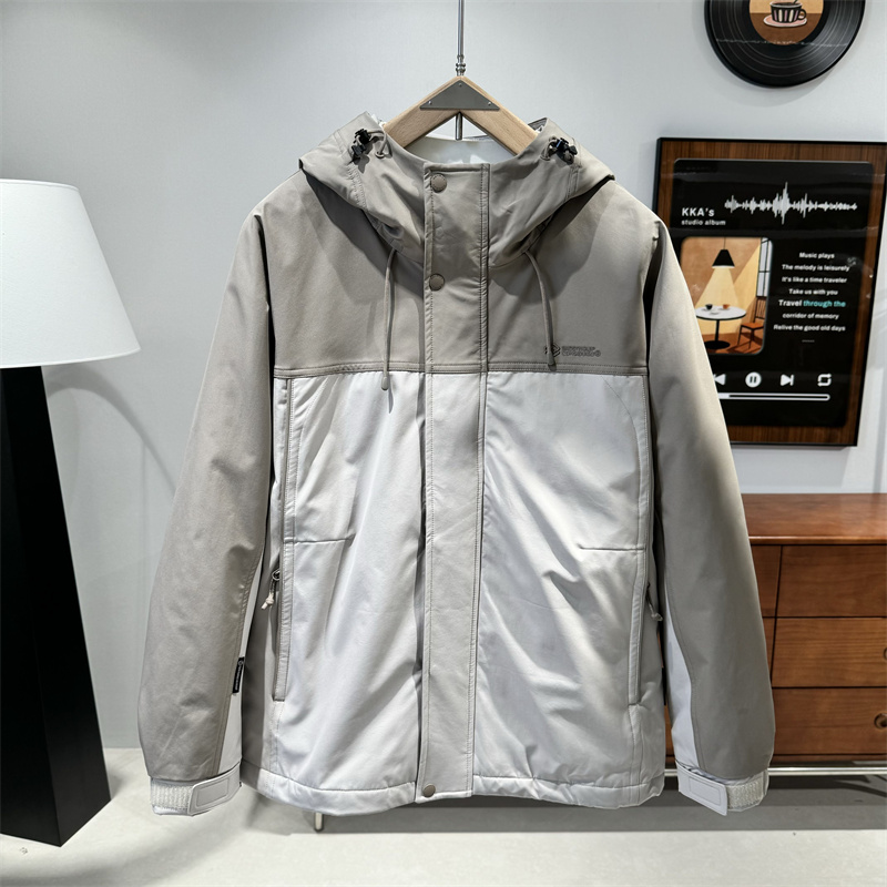 拼色连帽棉衣宽松休闲外套