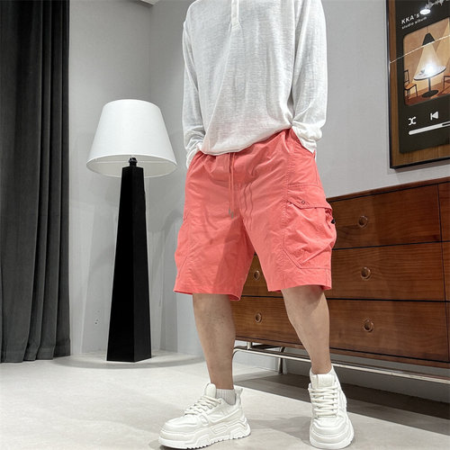 夏季男速干松紧腰多口袋五分短裤