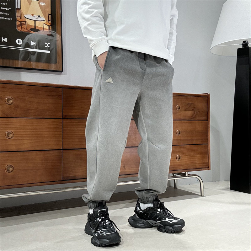 2026新款水洗休闲裤男潮流百搭卫裤立体剪裁松紧腰抽绳束脚运动裤