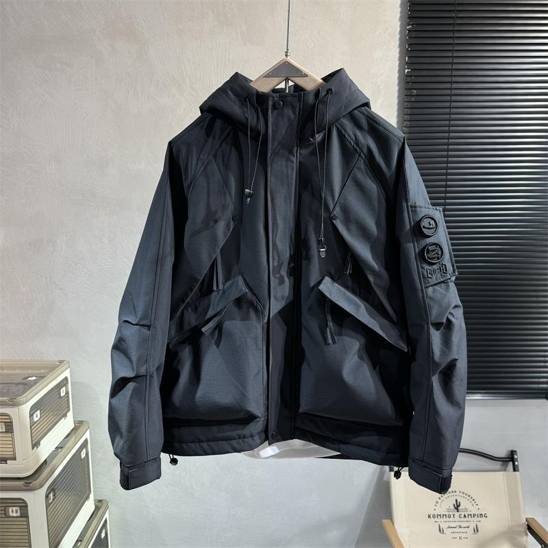 春秋多口袋薄棉工装外套男士防风保暖二棉夹克时尚百搭加棉冲锋衣