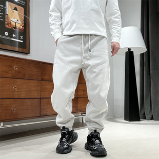 帅气松紧腰卫裤 2026新款 时尚 男潮流百搭休闲裤 立体剪裁束脚运动裤