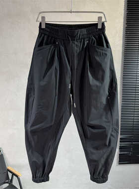 立体剪裁香蕉弯刀裤男2025春秋束脚工装裤高街痞帅宽松百搭休闲裤