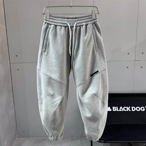 秋冬拼接阔腿运动卫裤