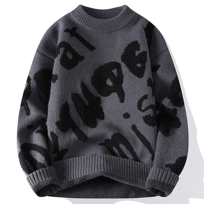 秋冬季新款圆领针织衫青少年学生毛巾绣字母加厚宽松套头毛衣男,男装,针织衫/毛衣,淘宝优惠券,粉丝福利购,淘宝优惠卷