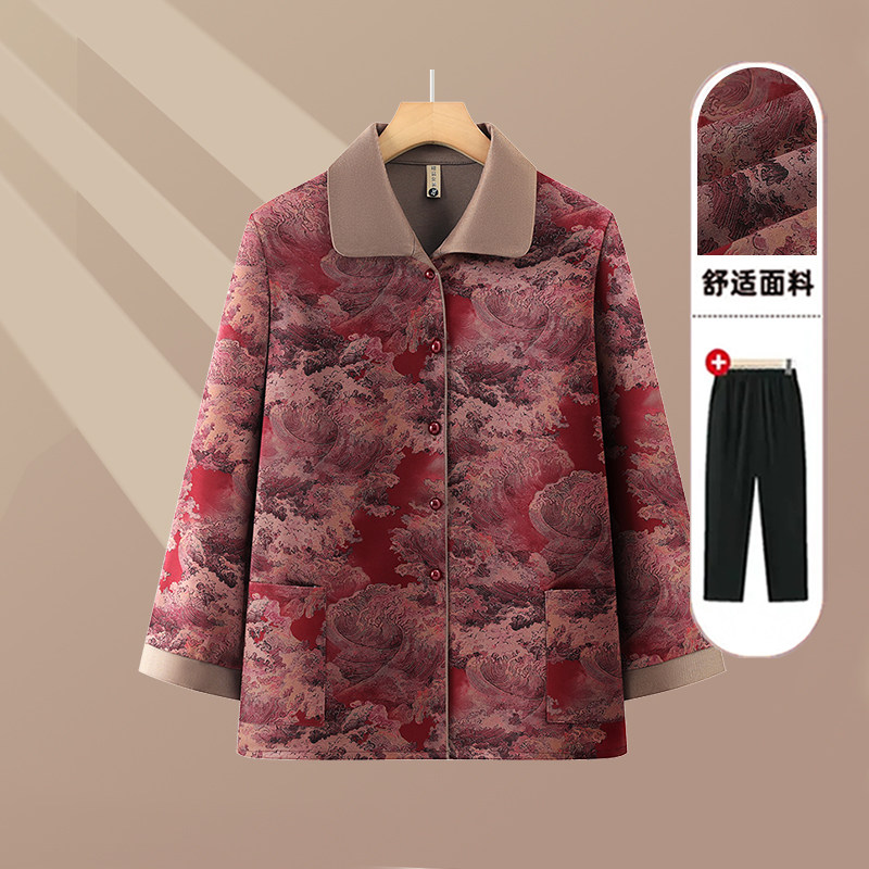 中老年人春装女衬衫奶奶装春秋