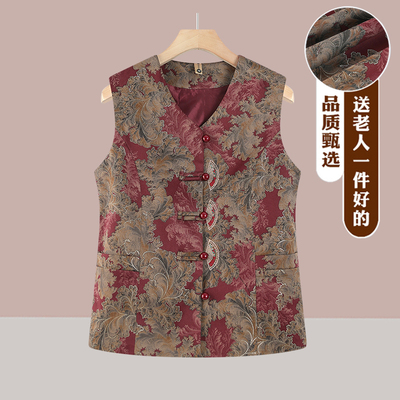 老太太唐装马甲中国风中老年春装