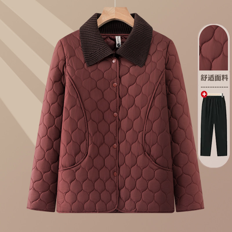 妈妈装秋冬轻薄保暖显瘦棉服